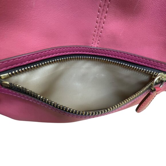 Coach Women’s Pink Leather With Handle & Zipper Bonnie Fold-Over Crossbody Bag - Picture 9 of 14